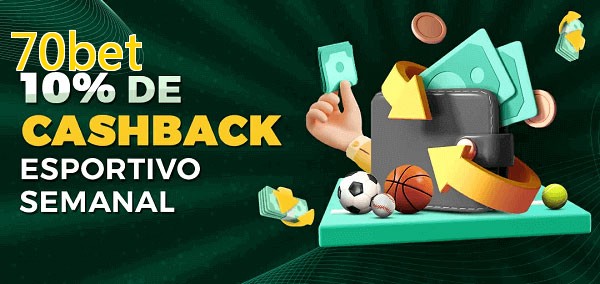 10% de bônus de cashback na 70bet